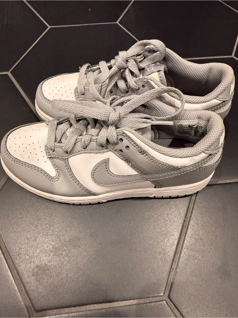 Nike Kids White and Gray Low-Top Sneakers